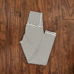 black and white stripped leggings